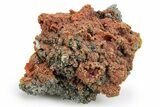 Red-Orange Orpiment with Hutchinsonite Over Pyrite - Peru #260132-1